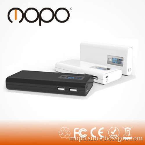 High capacity dual USB power bank with LCD External battery charger